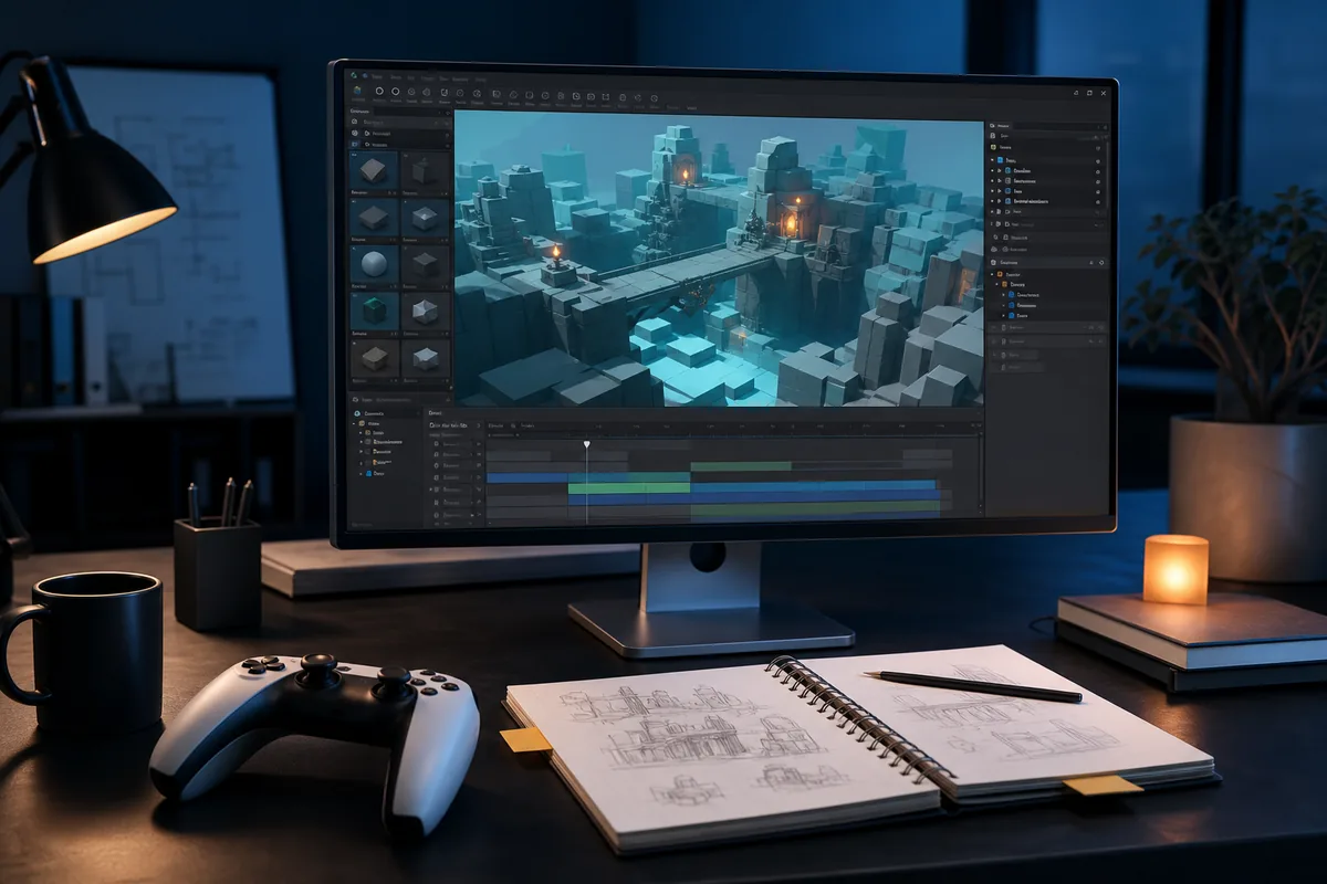 Game development workstation with an abstract prototype editor